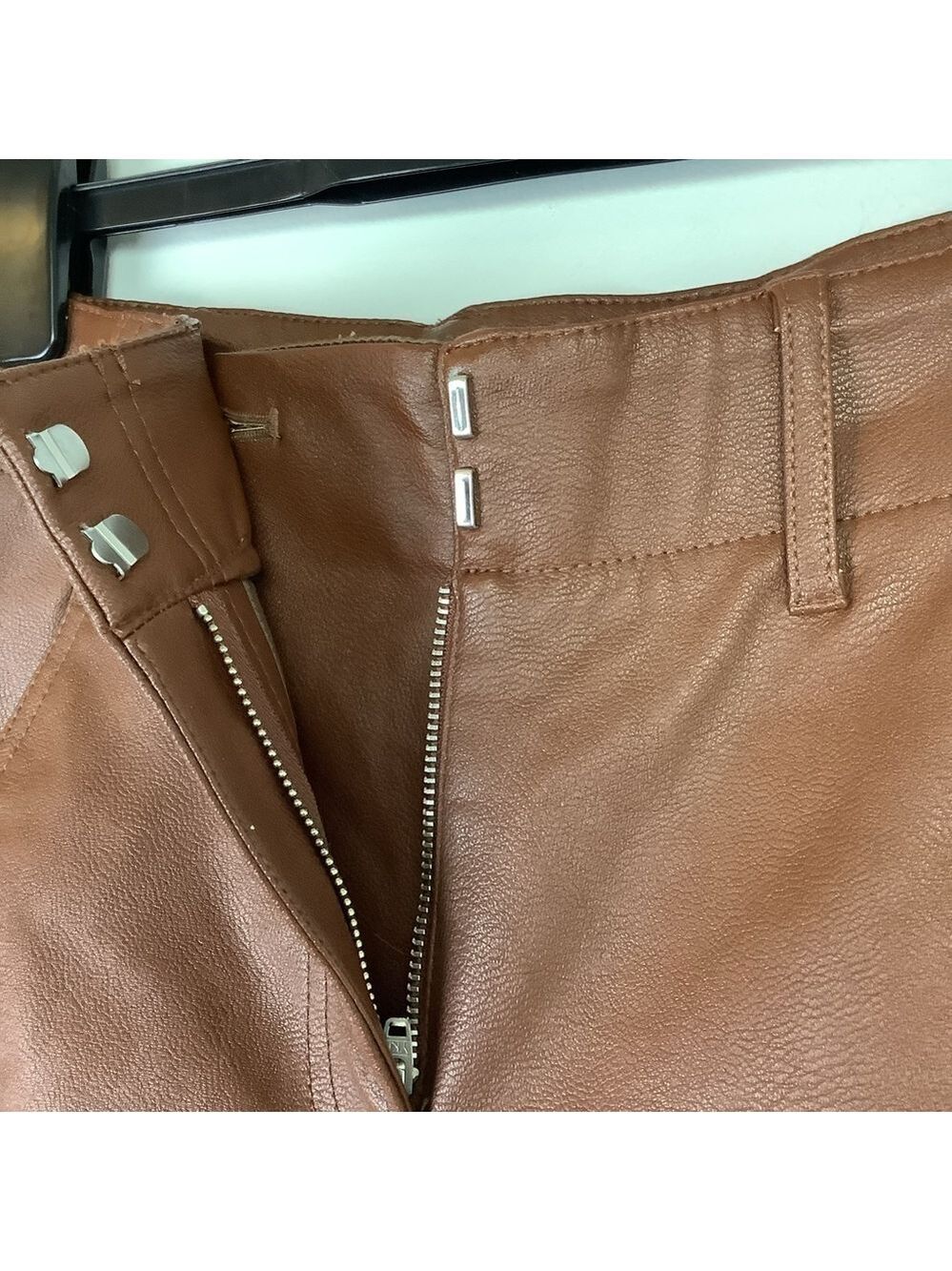 WILFRED ASCENDANT VEGAN LEATHER COGNAC PANTS 00 - Picture 4 of 12